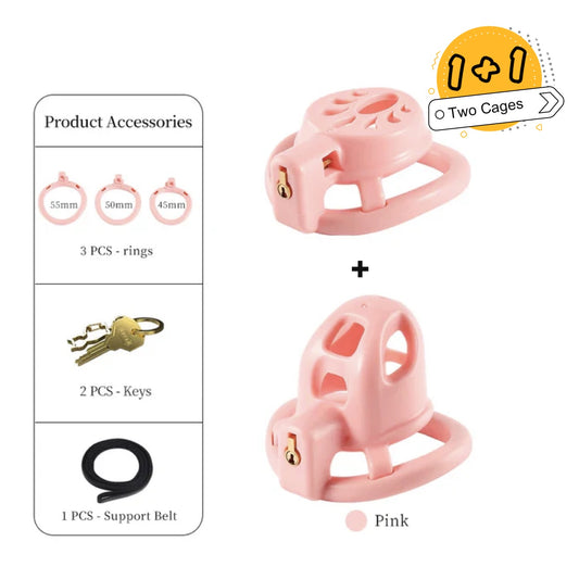 Double Small Chastity Cage Set
