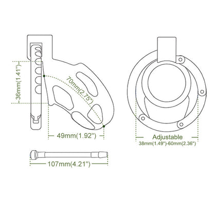 Adjustable Urethral Sounding Chastity Cage