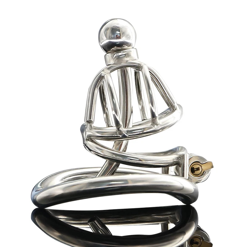 Stainless Steel Chastity Cage +Urethral Tube