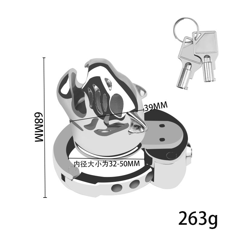 New BDSM Tiger Head Adjustable Male Chastity Cage