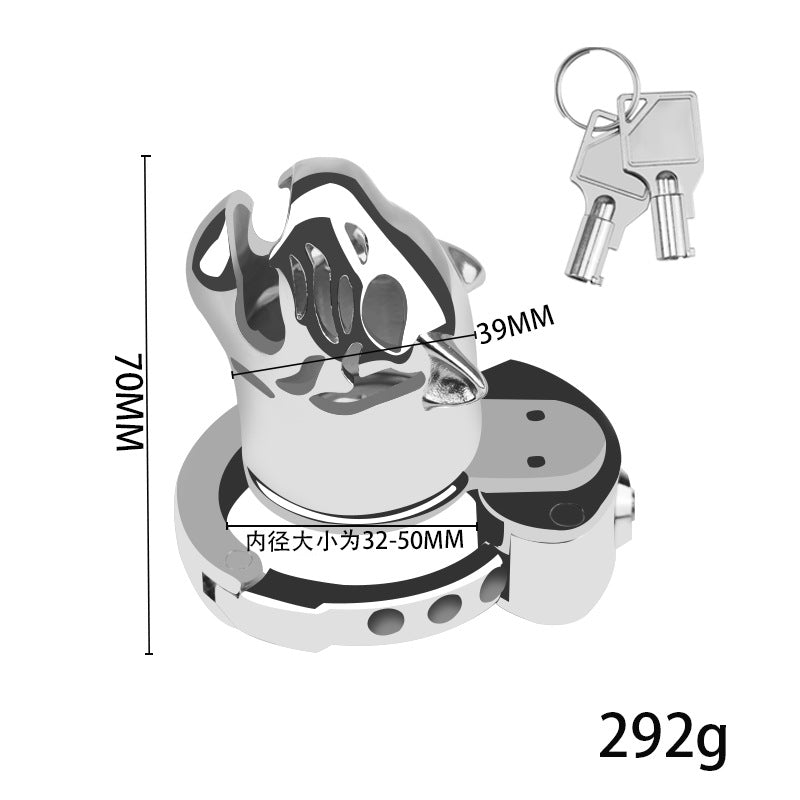 Nouvelle cage de chasteté masculine réglable BDSM Tiger Head