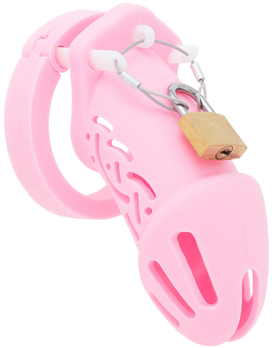 Nouvelle cage longue en silicone rose