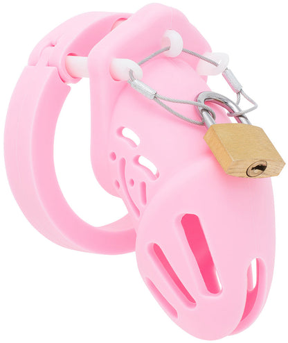 Nouvelle cage courte en silicone rose