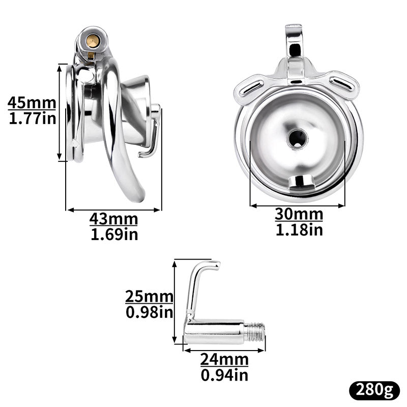 Inverted Prince Albert Piercing Chastity Cage