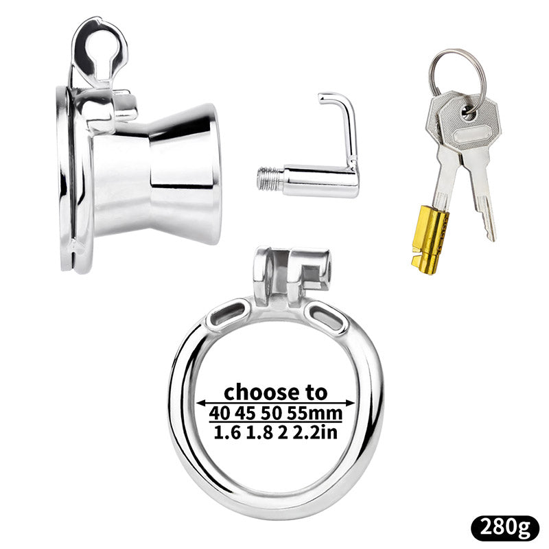 Inverted Prince Albert Piercing Chastity Cage