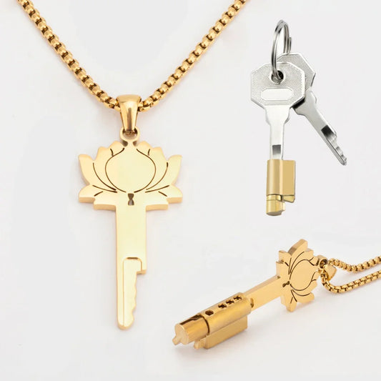 Lotus Chastity Key Necklac