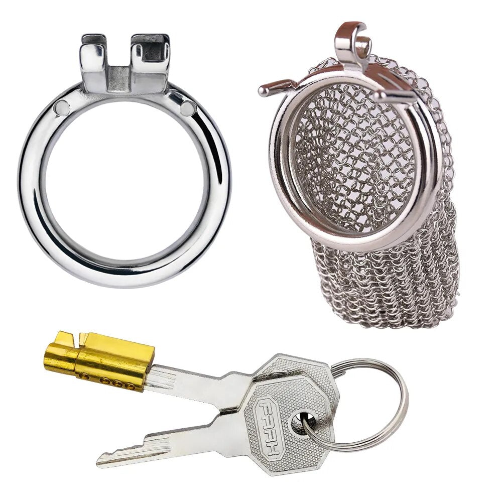 Chainmail Stainless Steel Mesh Chastity Cage - 4.33"