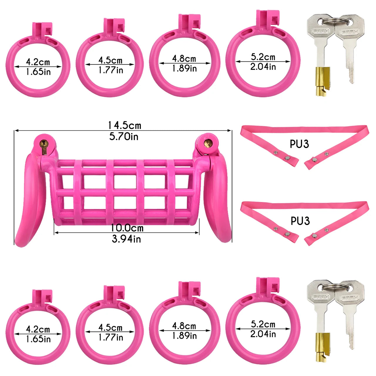 Cage de chasteté double en plastique