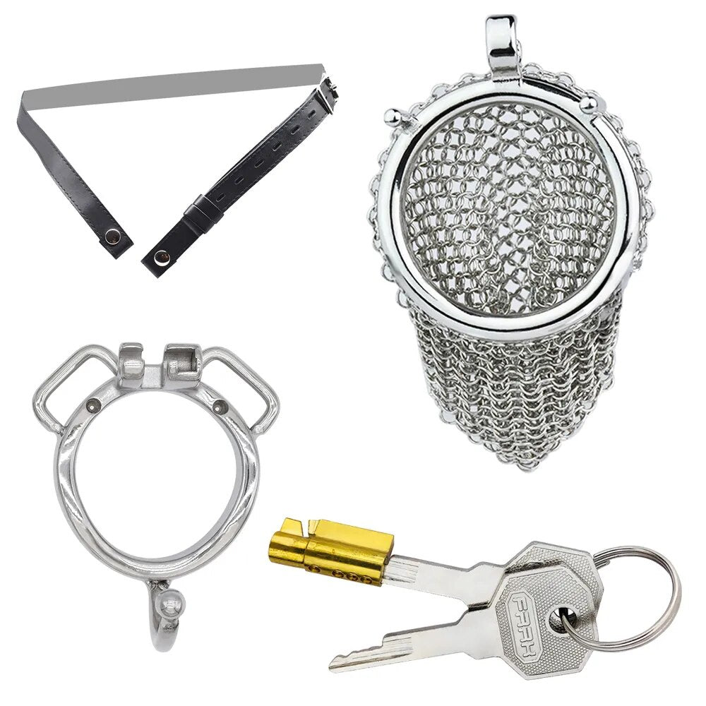 2.67" Stainless Steel Mesh Chastity Cage