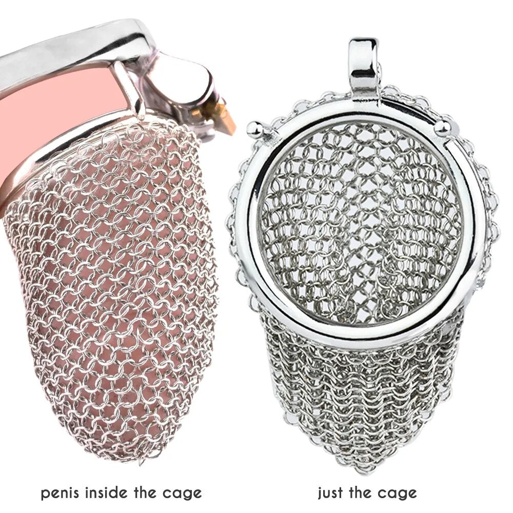 2.67" Stainless Steel Mesh Chastity Cage