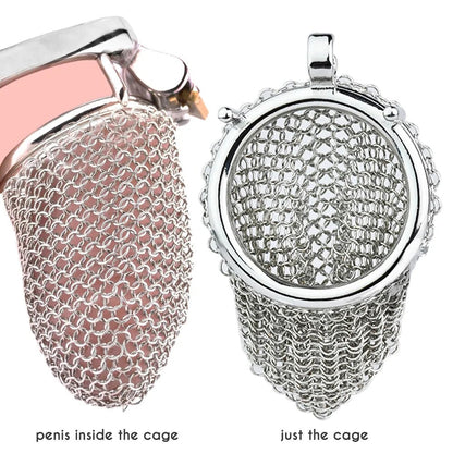 2.67" Stainless Steel Mesh Chastity Cage