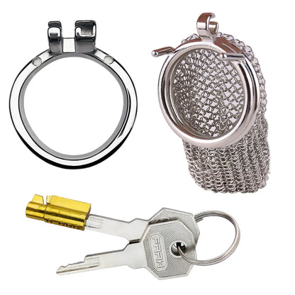 Chainmail Stainless Steel Mesh Chastity Cage - 4.33"