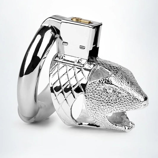 Stainless Steel Metal Snakehead Chastity Lock