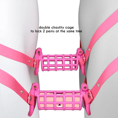 Plastic Twin Chastity Cage