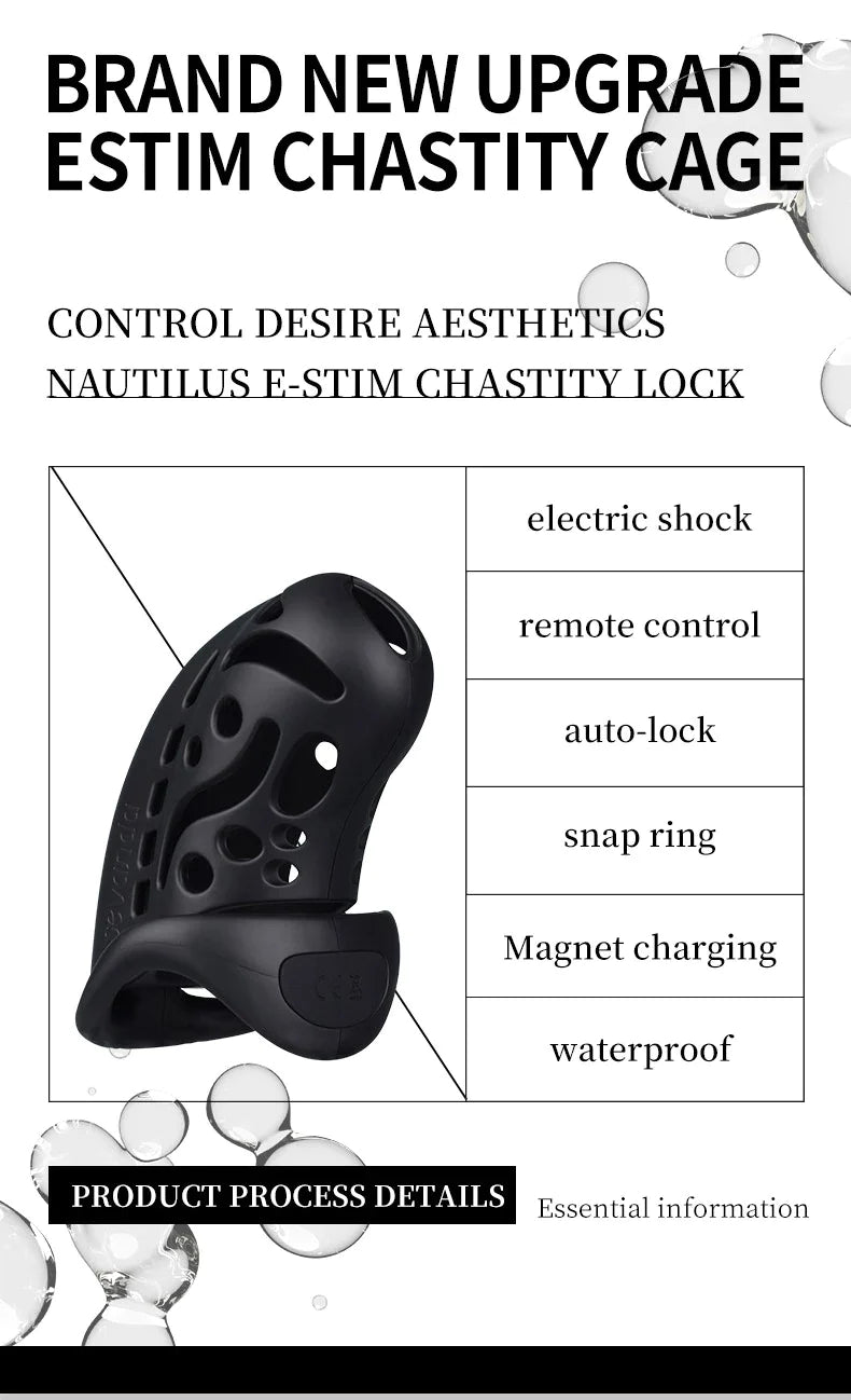 Electric Shock Vibrating Penis Chastity Cage