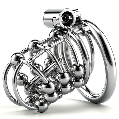 Stainless Steel Bead PA Chastity Cage