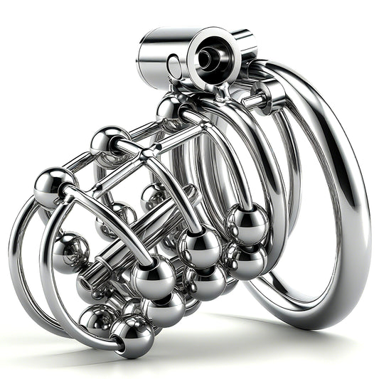 Stainless Steel Bead PA Chastity Cage