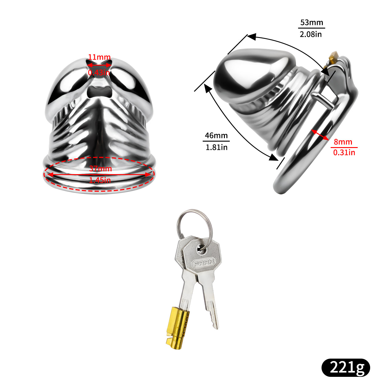 Steel Chastity Cage - 4
