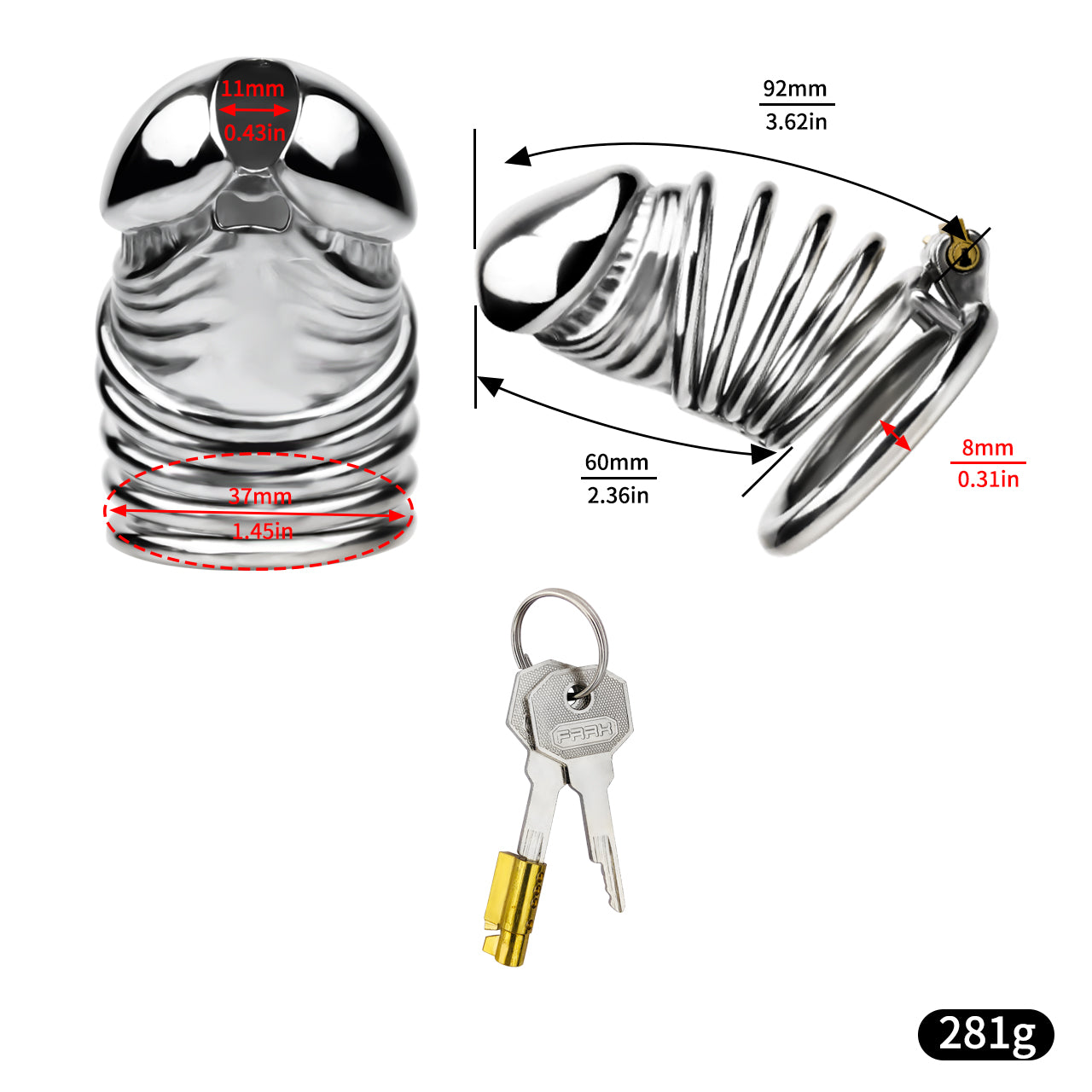 Steel Chastity Cage - 12