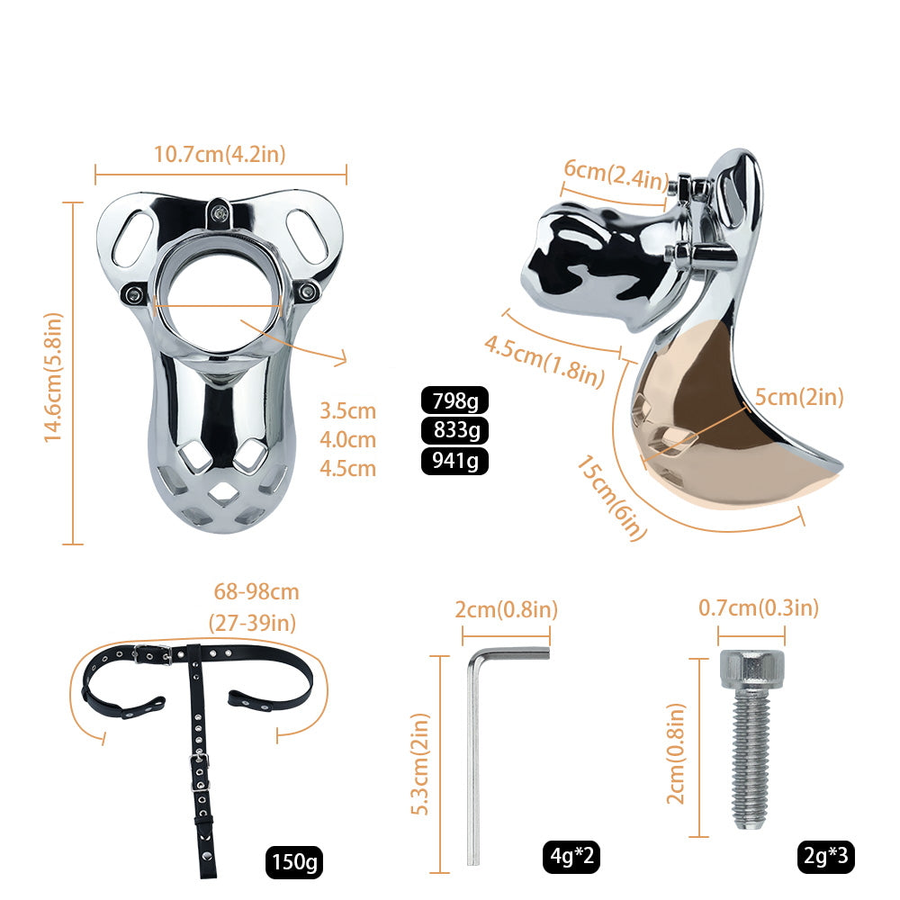 Steel Chastity Belt Bondage - size