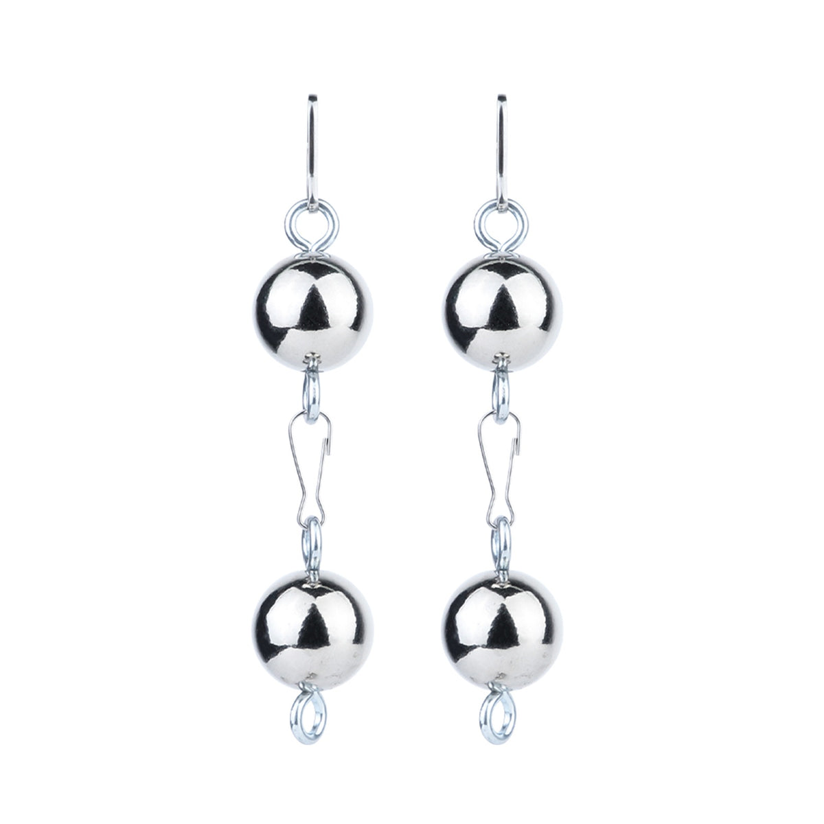 Adjustable Dual Ring Metal Cock Ring with Weighted Chains – metal ball weight chain detail