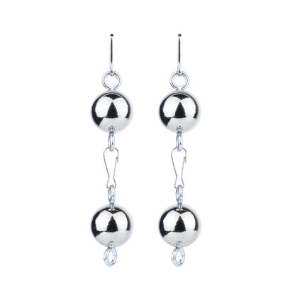 Adjustable Dual Ring Metal Cock Ring with Weighted Chains – metal ball weight chain detail
