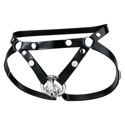 Angled view of black silicone belt; demonstration cage sold separately