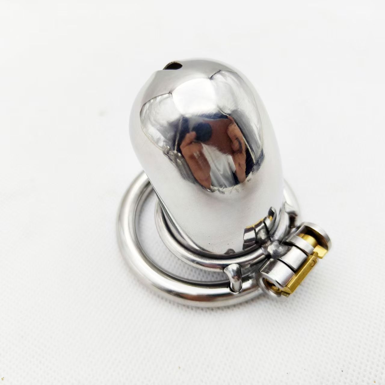 Anti-Escape Metal Chastity Cage - -6