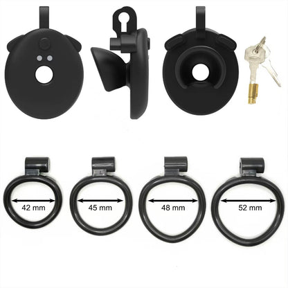 APP Control Negative Flat Vibration Chastity Cage