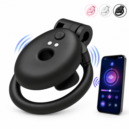 APP Control Negative Flat Vibration Chastity Cage