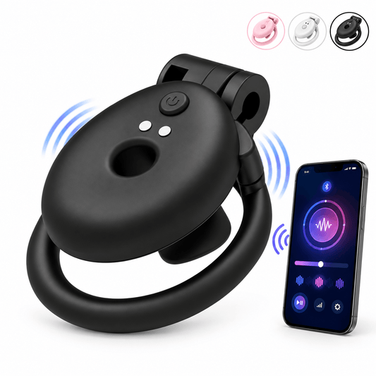 APP Control Negative Flat Vibration Chastity Cage