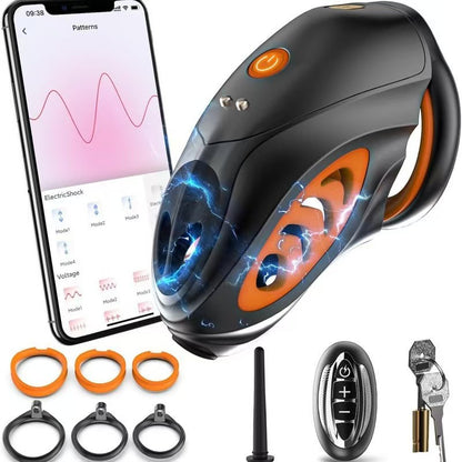 App Self-restraint Electric Shock Remote Chastity Cage