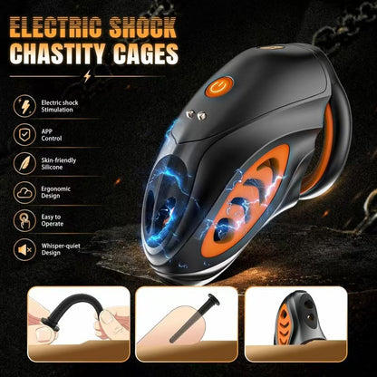 App Self-restraint Electric Shock Remote Chastity Cage