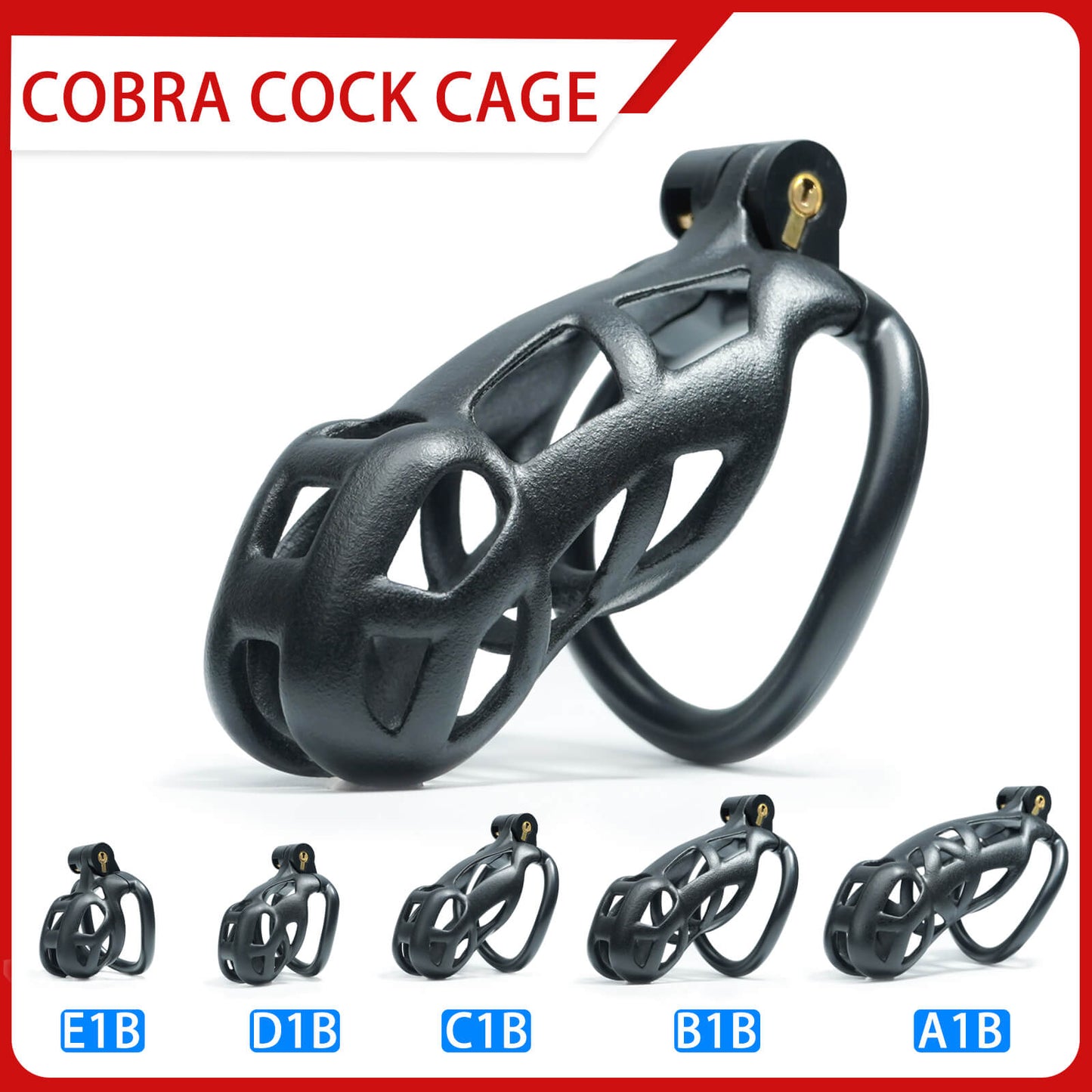 Black Mamba Chastity Cage Kit 1.77 To 4.13 Inches Long