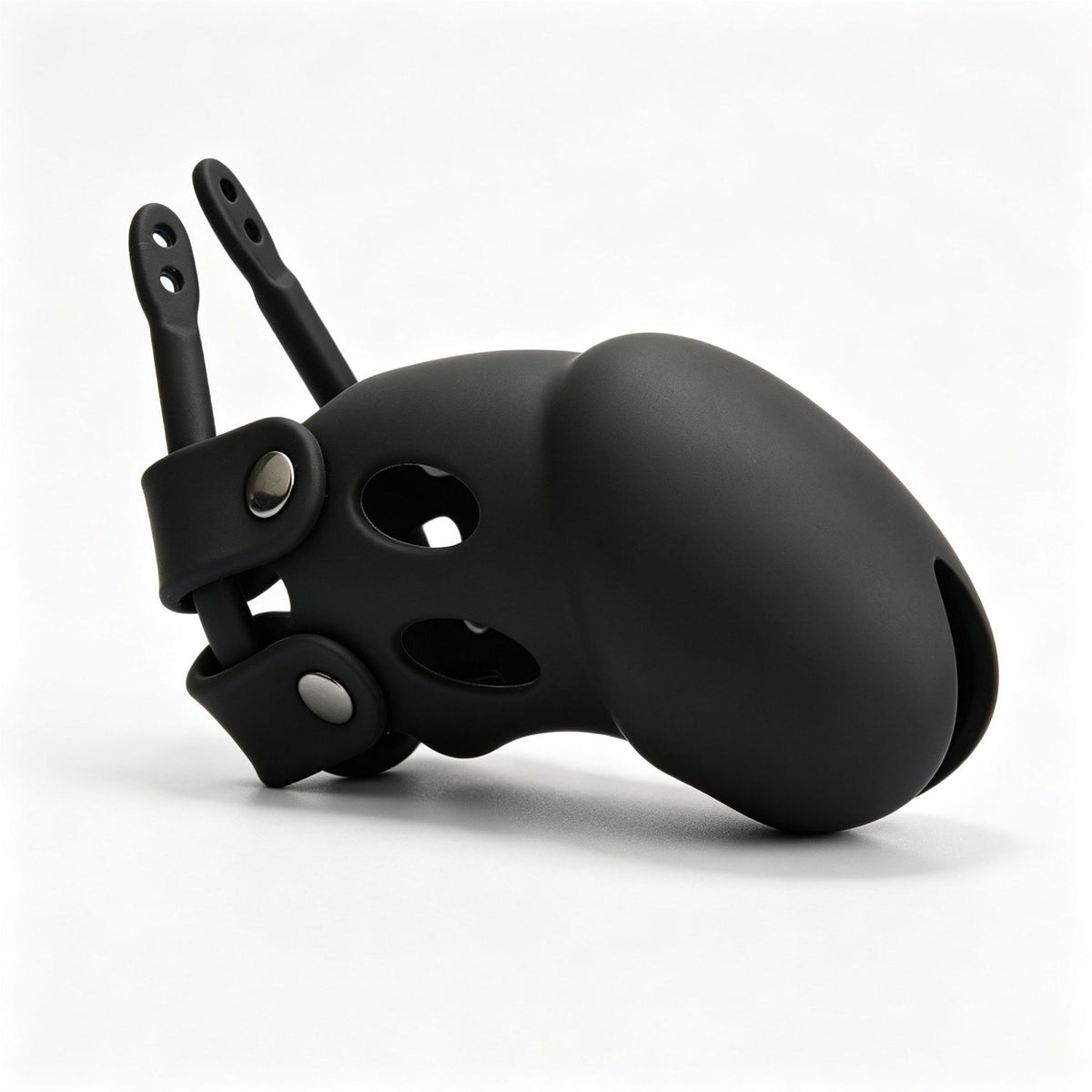 Black concealed-lock cage side view
