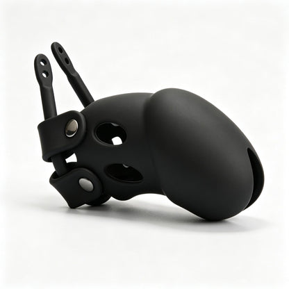 Black concealed-lock cage side view