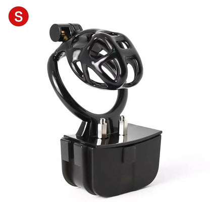 Black Electric Shock Mamba Chastity Cage