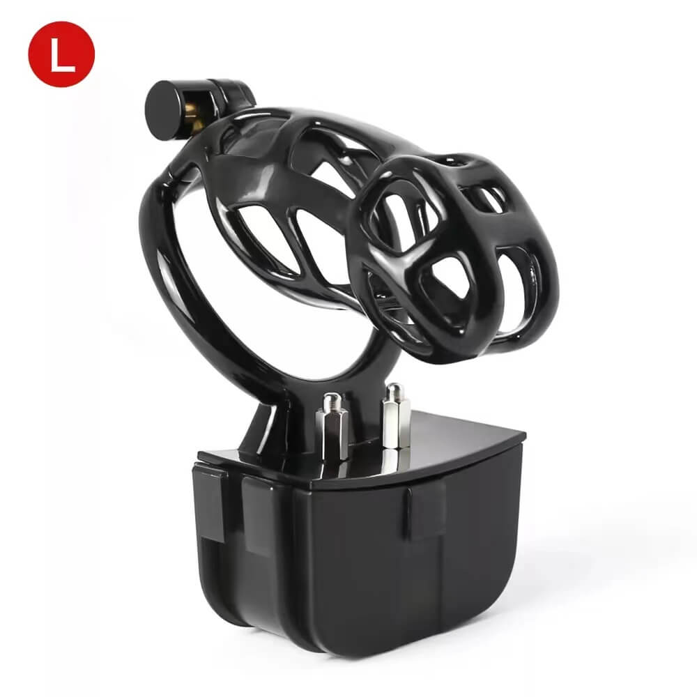 Black Electric Shock Mamba Chastity Cage