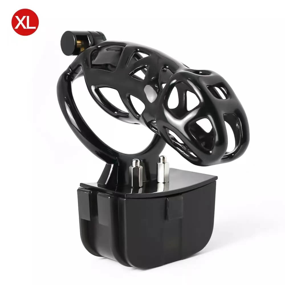 Black Electric Shock Mamba Chastity Cage