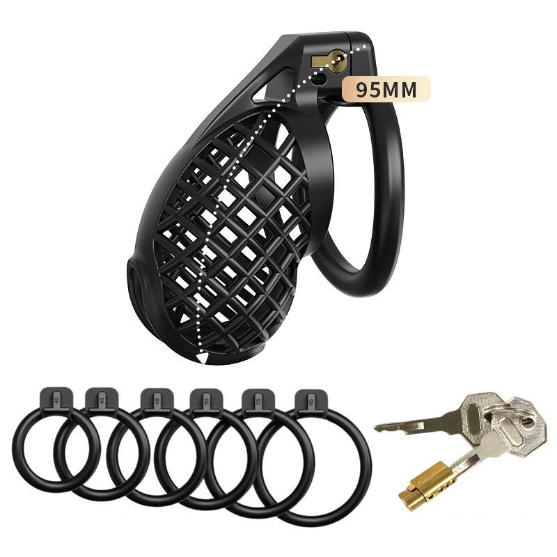 Black Mesh Pattern Chastity Cage