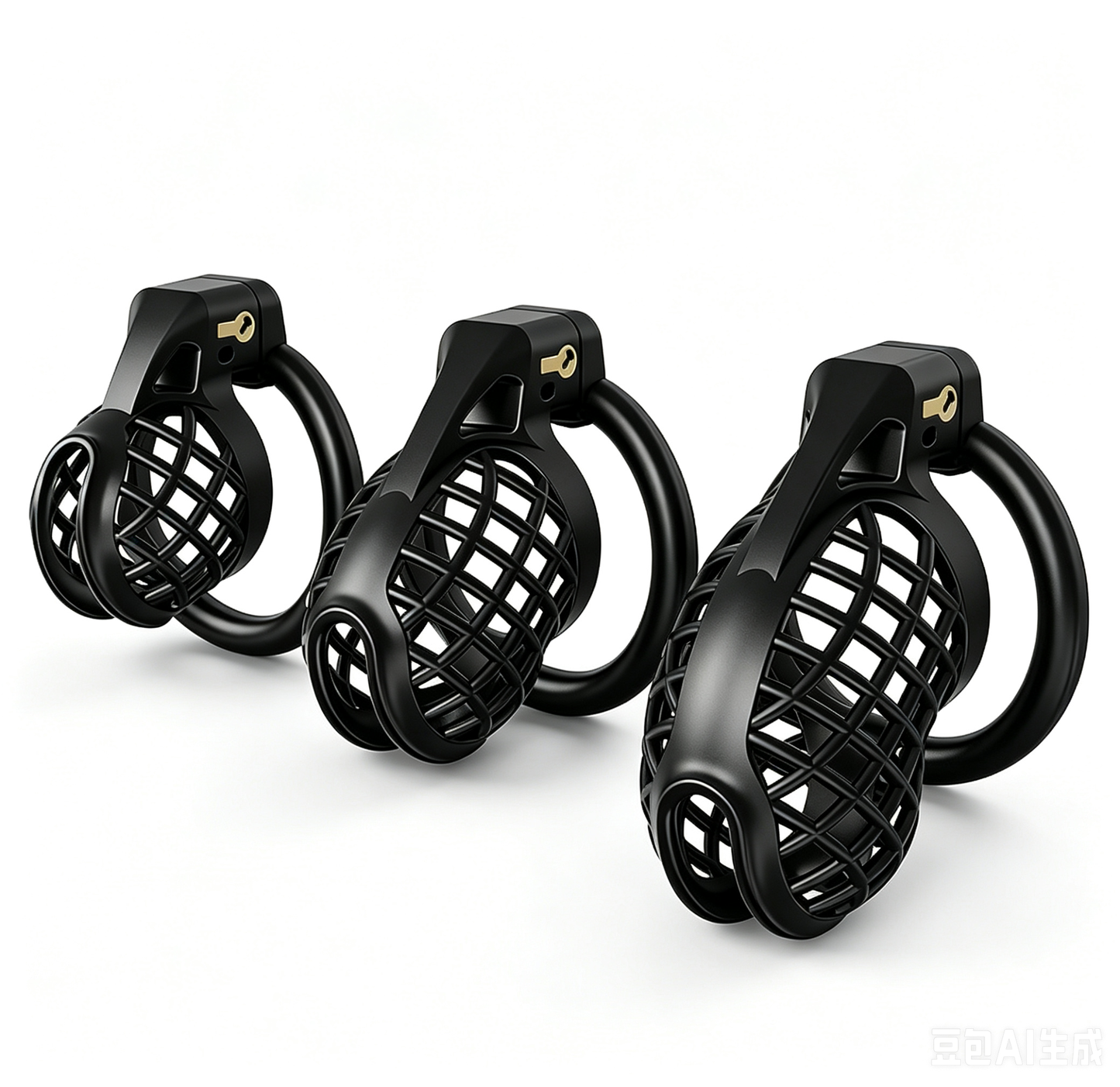 Black Mesh Pattern Chastity Cage