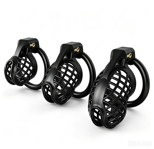 Black Mesh Pattern Chastity Cage