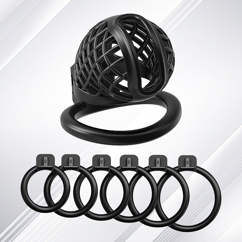 Black Mesh Pattern Chastity Cage