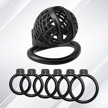 Black Mesh Pattern Chastity Cage