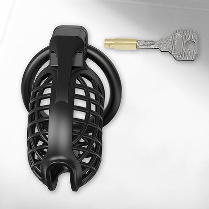 Black Mesh Pattern Chastity Cage
