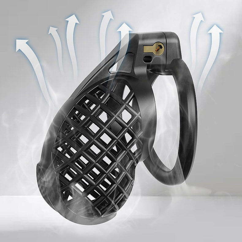 Black Mesh Pattern Chastity Cage