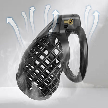 Black Mesh Pattern Chastity Cage