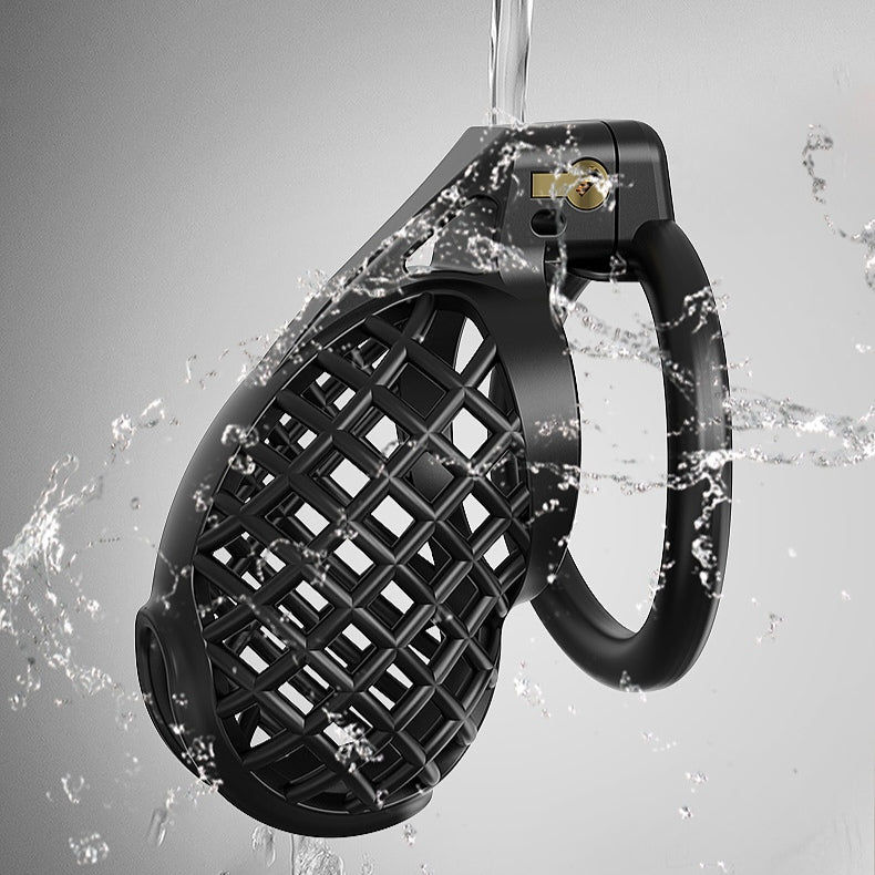 Black Mesh Pattern Chastity Cage