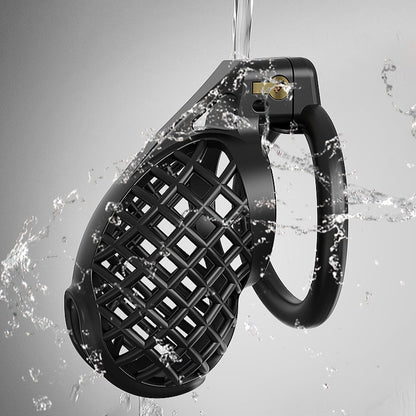 Black Mesh Pattern Chastity Cage
