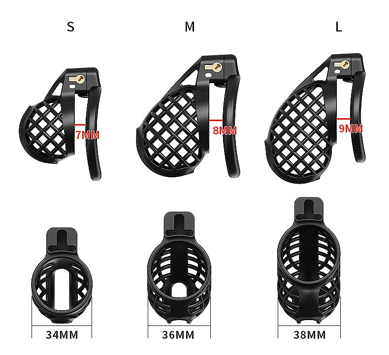 Black Mesh Pattern Chastity Cage
